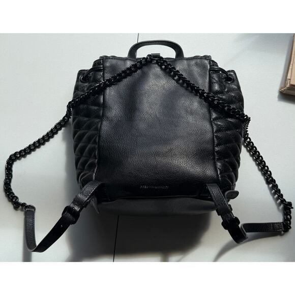 Rebecca Minkoff Love Quilted Backpack Black with adjustable chain/leather straps